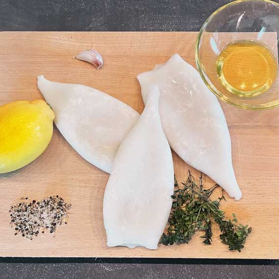Tintenfisch-Tuben