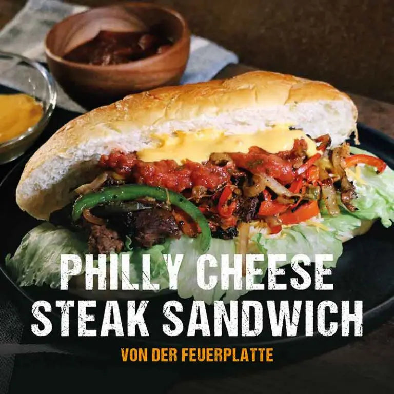 Philly Cheese Steak Sandwich von der Feuerplatte
