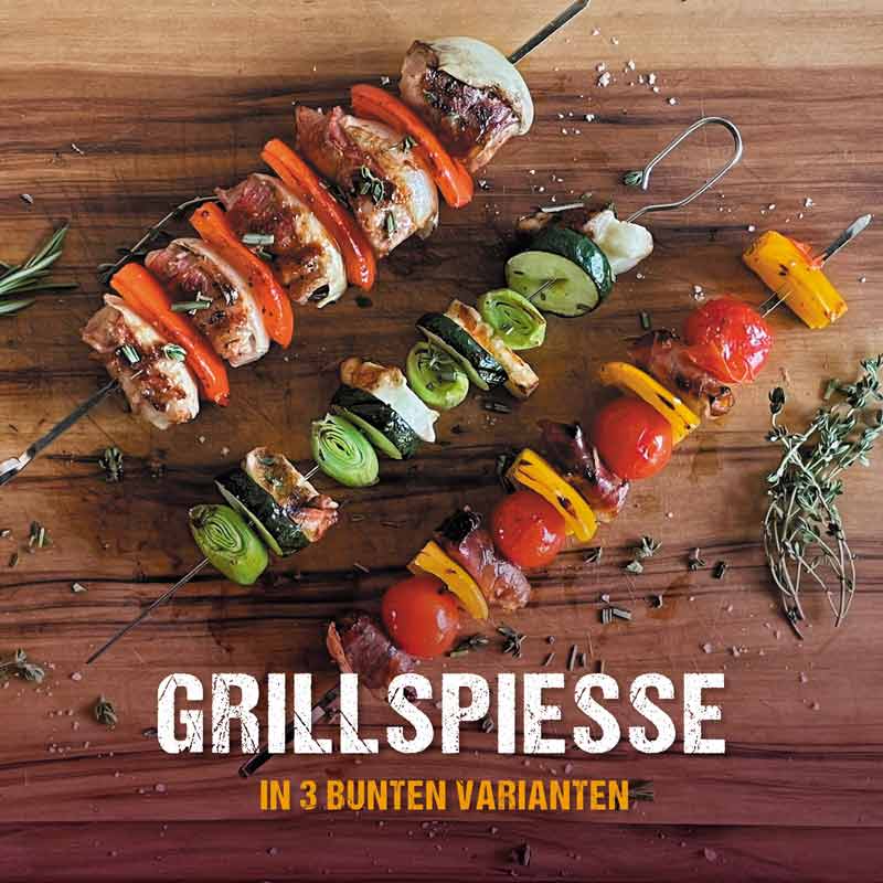 Bunte Spieße vom Grill