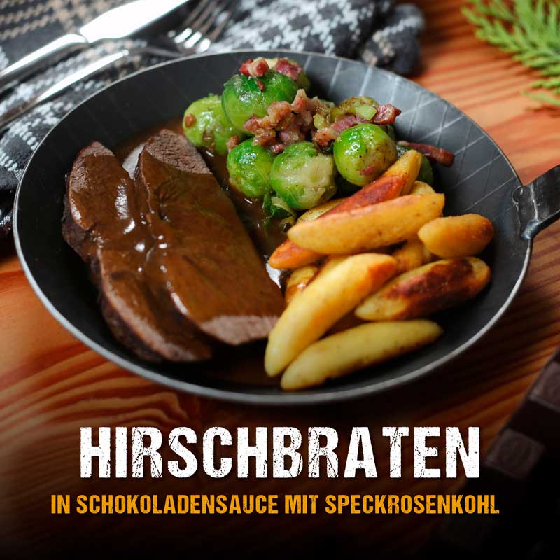 Hirschbraten in Schokoladensauce