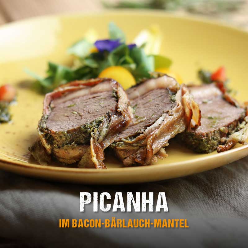 Picanha im Bacon-Bärlauch-Mantel