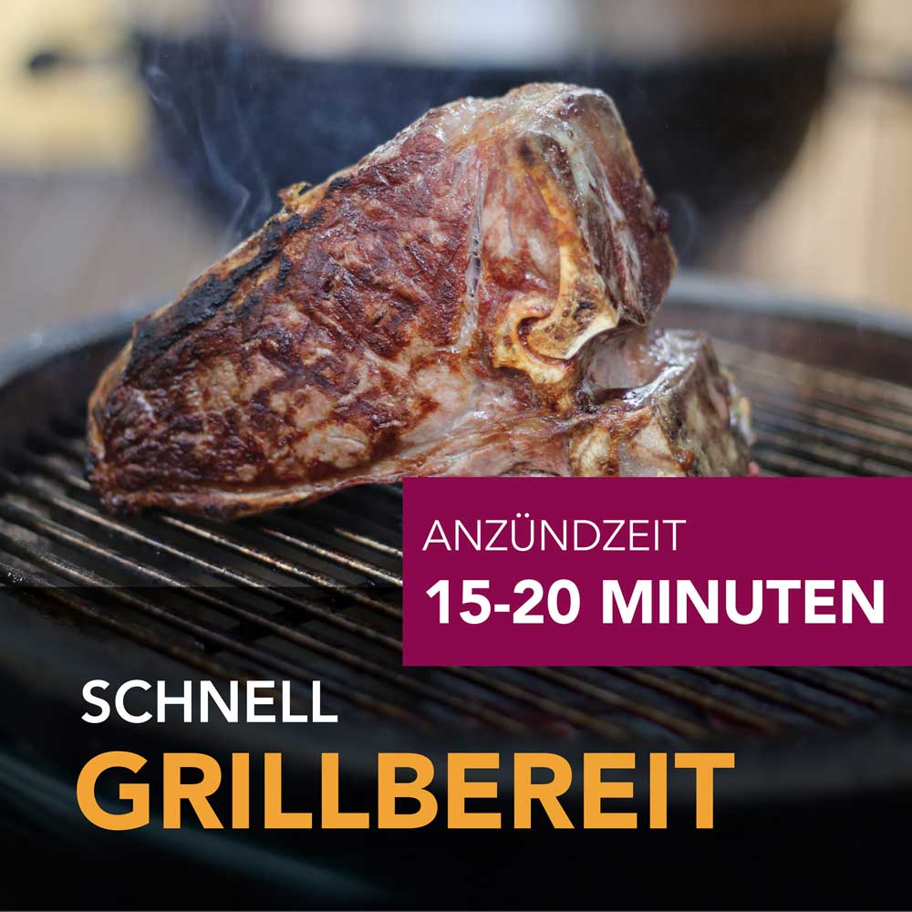 MARABU Holzkohle - Grillkohle kurze Anzündzeit und schnell Grillbereit
