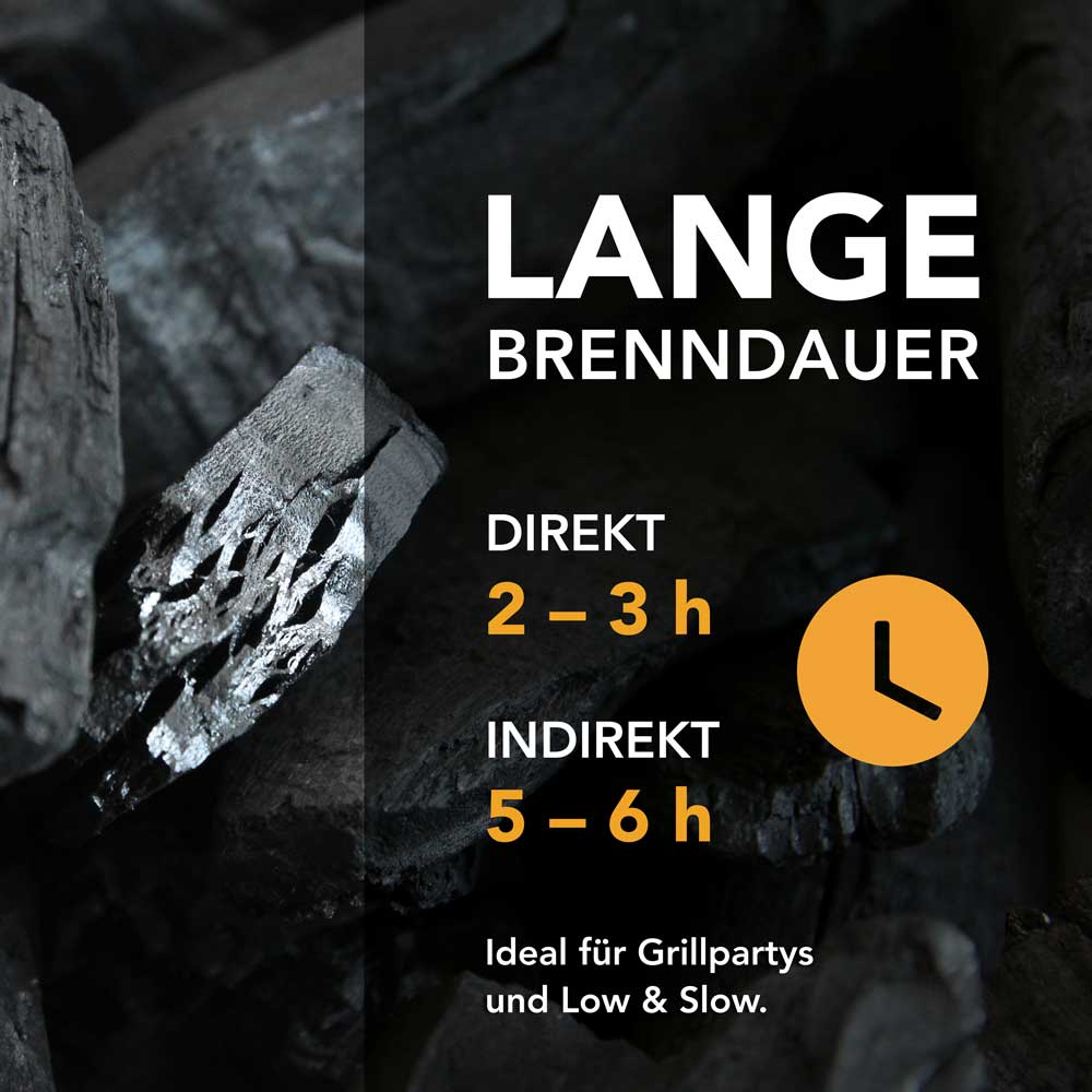 MARABU Holzkohle - Grillkohle mit extra langer Brenndauer